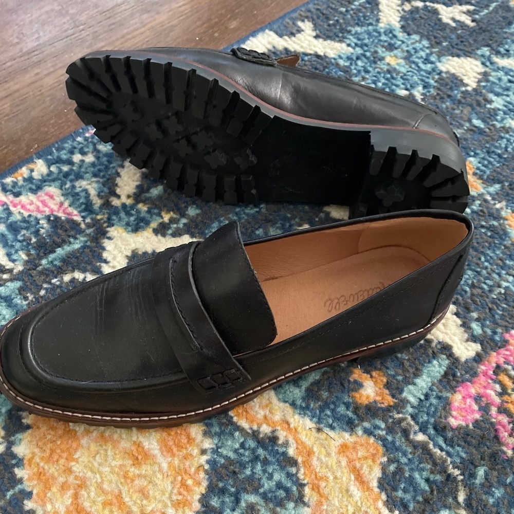 New Madewell Lug Sole Loafer Black Size 10